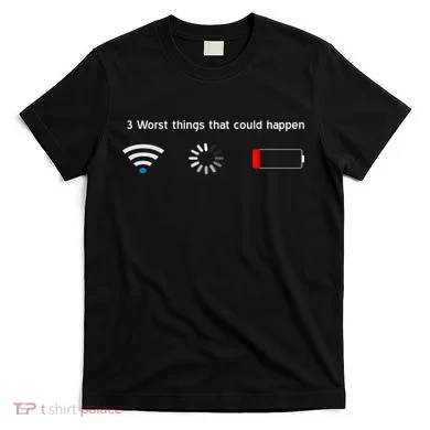 No WiFi No Battery Loading Geek T-Shirt