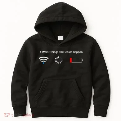 No WiFi No Battery Loading Geek Kids Hoodie