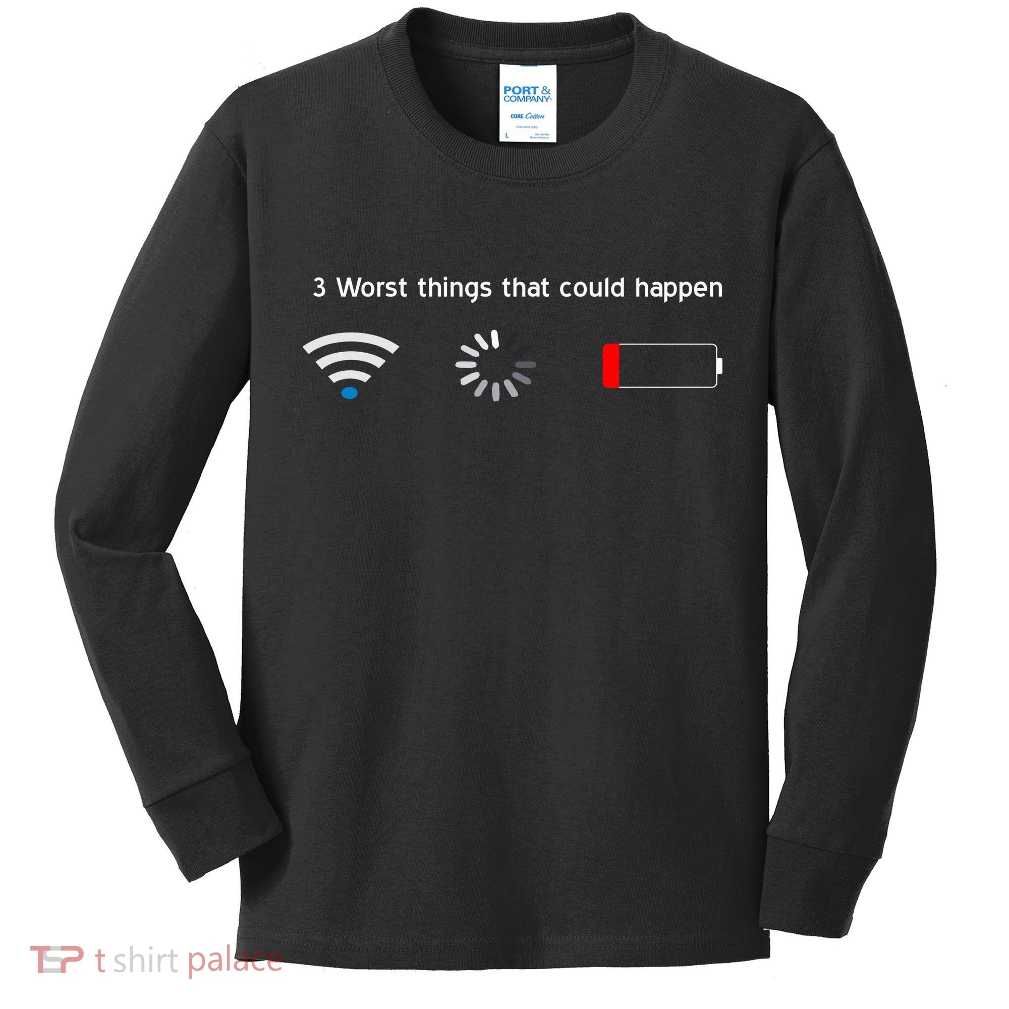 No WiFi No Battery Loading Geek Kids Long Sleeve Shirt