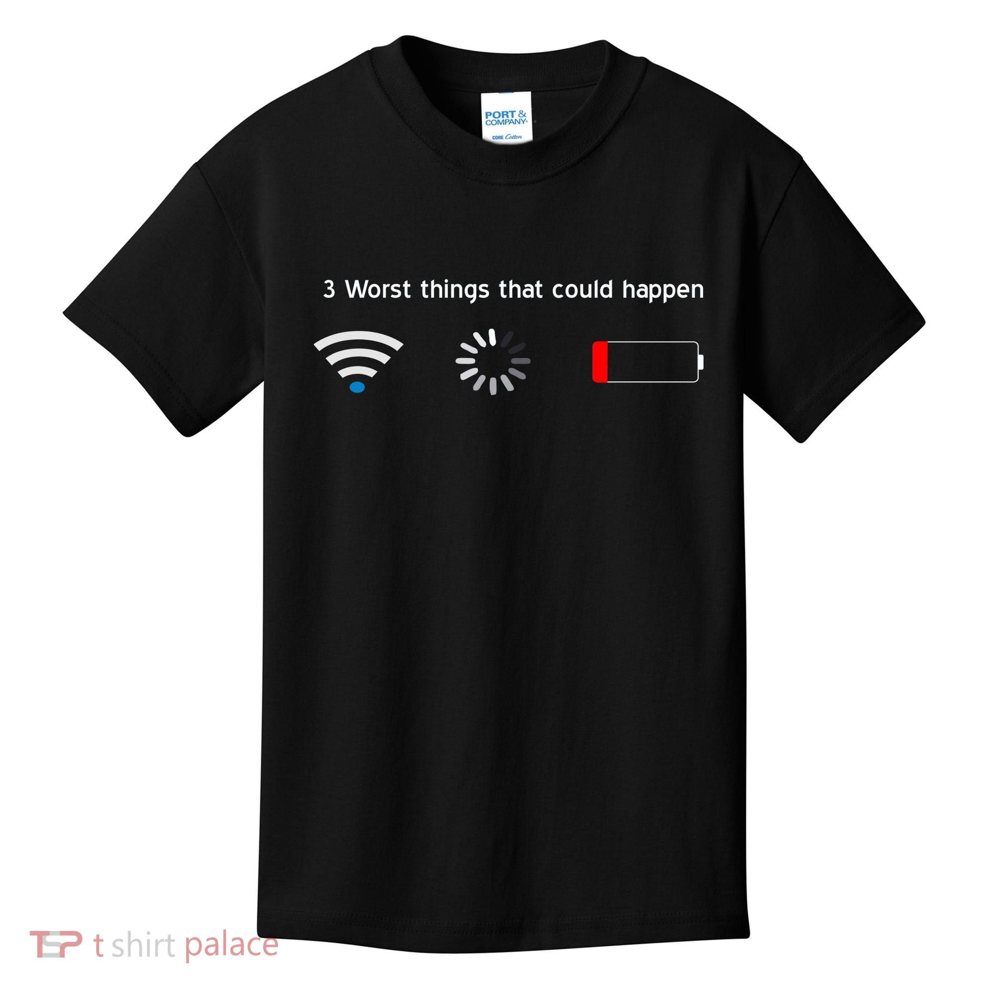 No WiFi No Battery Loading Geek Kids T-Shirt