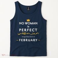 No Woman Is Perfect Except Those Born In Febuary Tank Top thumb 2