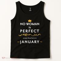 No Woman Is Perfect Except Those Born In January Tank Top thumb 2