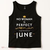 No Woman Is Perfect Except Those Born In June Tank Top thumb 2