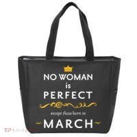 No Woman Is Perfect Except Those Born In March Tote Bag thumb 0