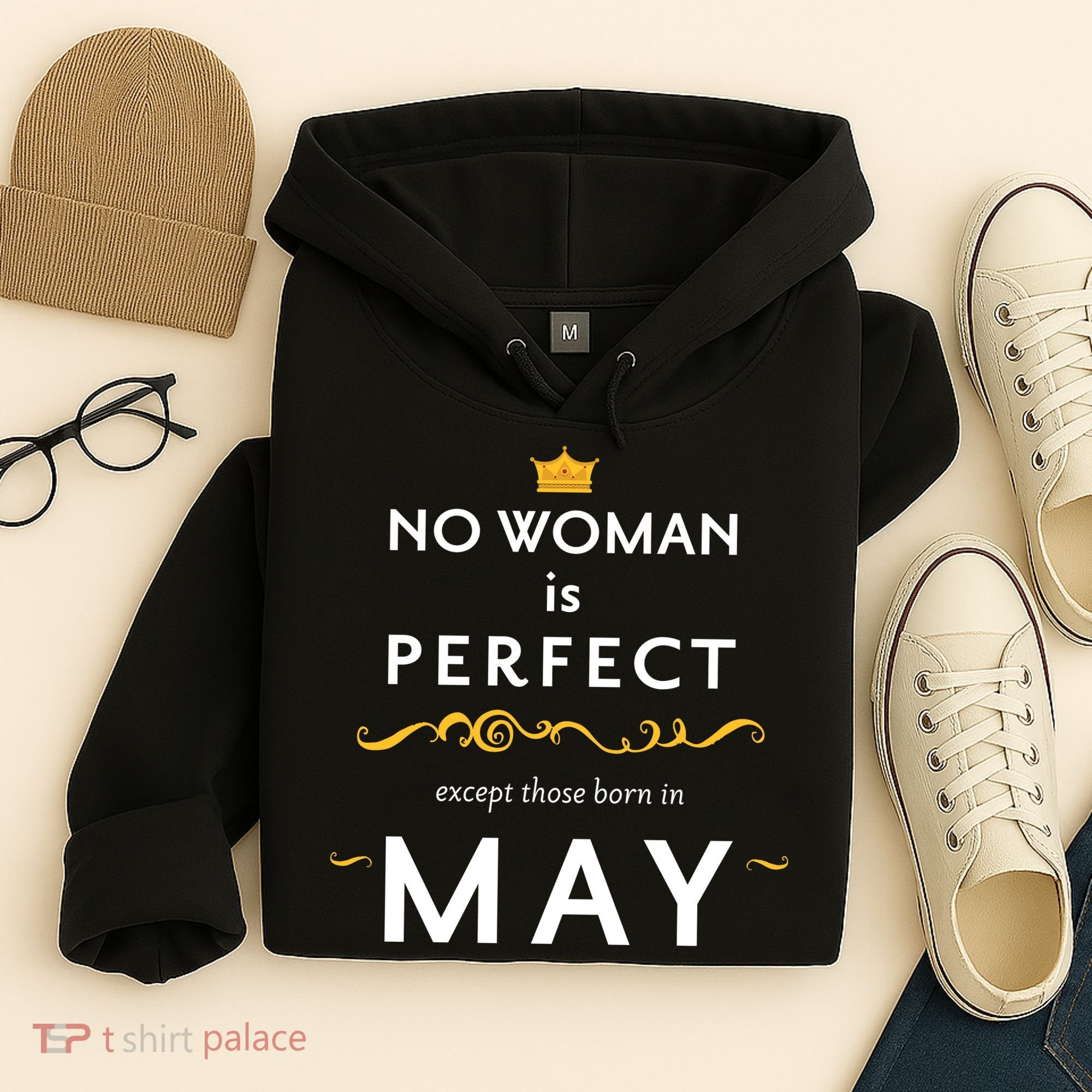 No Woman Is Perfect Except Those Born In May Hoodie