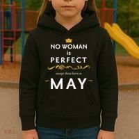 No Woman Is Perfect Except Those Born In May Kids Hoodie thumb 3