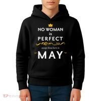 No Woman Is Perfect Except Those Born In May Kids Hoodie thumb 4