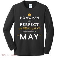 No Woman Is Perfect Except Those Born In May Kids Long Sleeve Shirt thumb 0