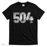 New Orleans 504 Area Code Skyline Louisiana Vintage T-Shirt thumb 0