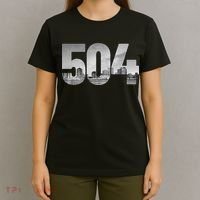 New Orleans 504 Area Code Skyline Louisiana Vintage T-Shirt thumb 4