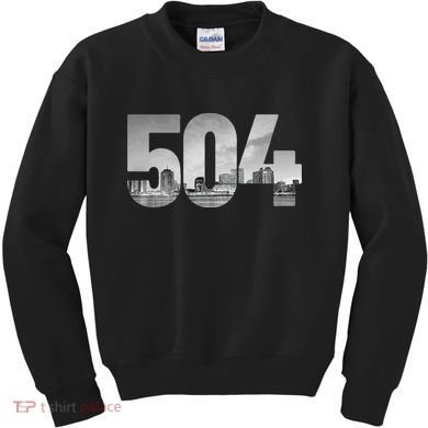 New Orleans 504 Area Code Skyline Louisiana Vintage Kids Sweatshirt