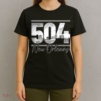 New Orleans 504 Area Code Skyline Louisiana Vintage T-Shirt thumb 4