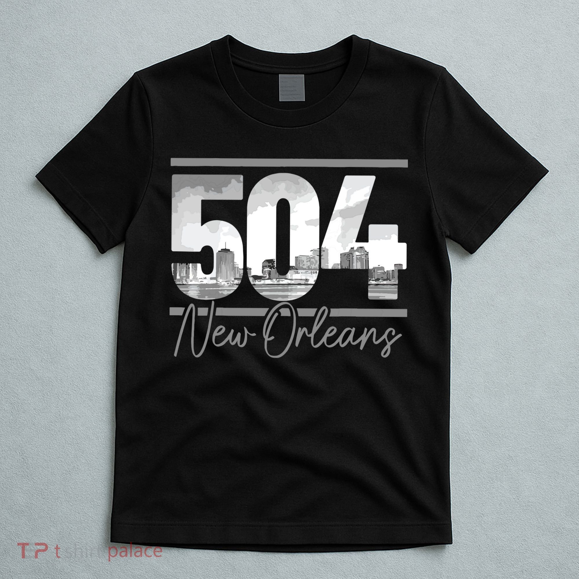 New Orleans 504 Area Code Skyline Louisiana Vintage T-Shirt