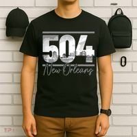 New Orleans 504 Area Code Skyline Louisiana Vintage T-Shirt thumb 6