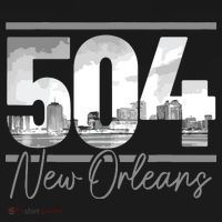 New Orleans 504 Area Code Skyline Louisiana Vintage T-Shirt thumb 7