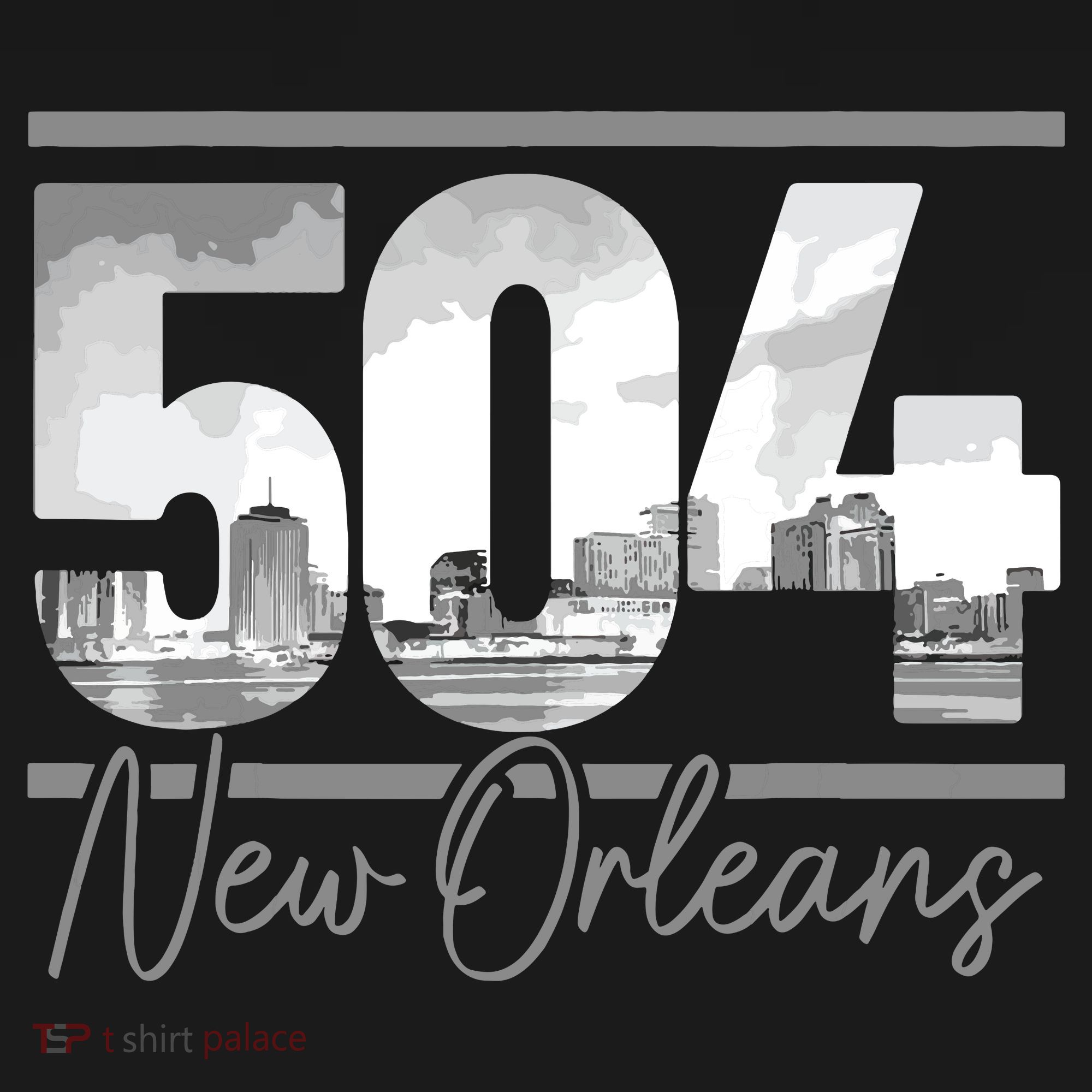 New Orleans 504 Area Code Skyline Louisiana Vintage T-Shirt