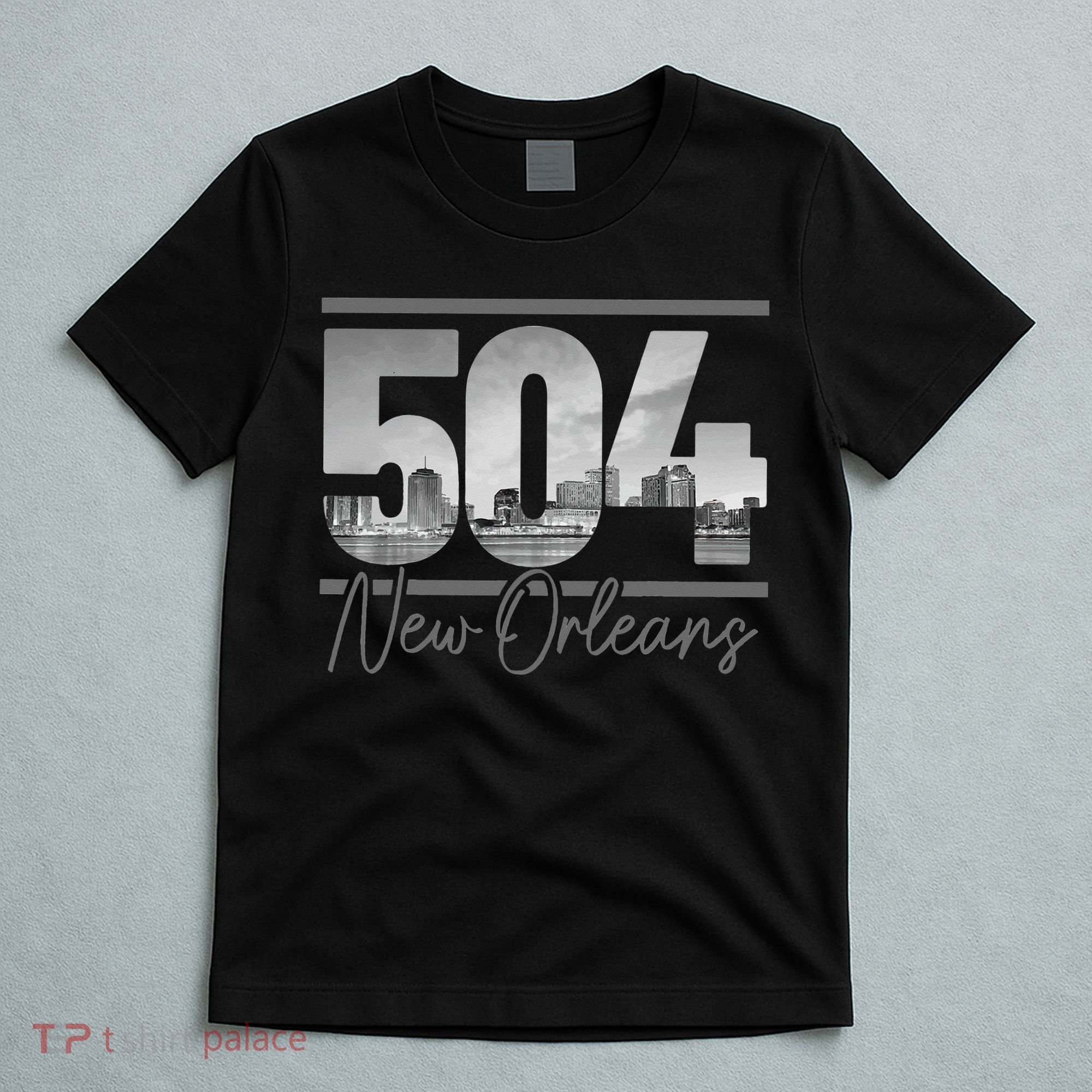 New Orleans 504 Area Code Skyline Louisiana Vintage T-Shirt
