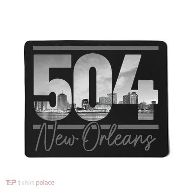 New Orleans 504 Area Code Skyline Louisiana Vintage Mousepad