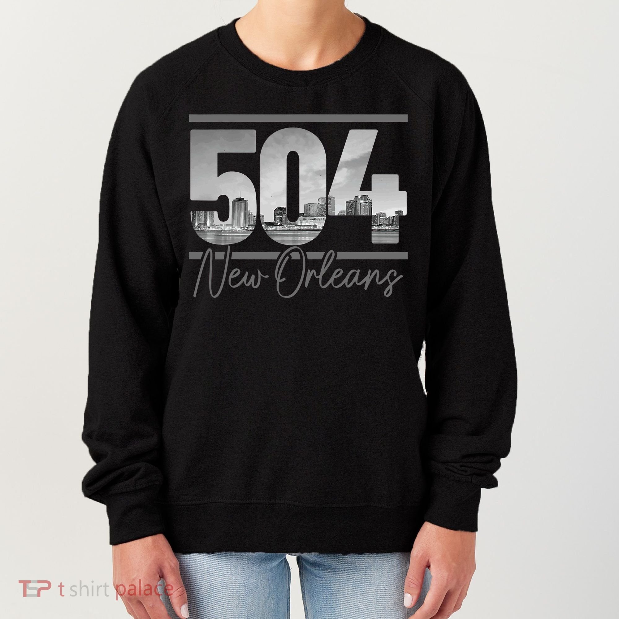 New Orleans 504 Area Code Skyline Louisiana Women's Sweatshirt