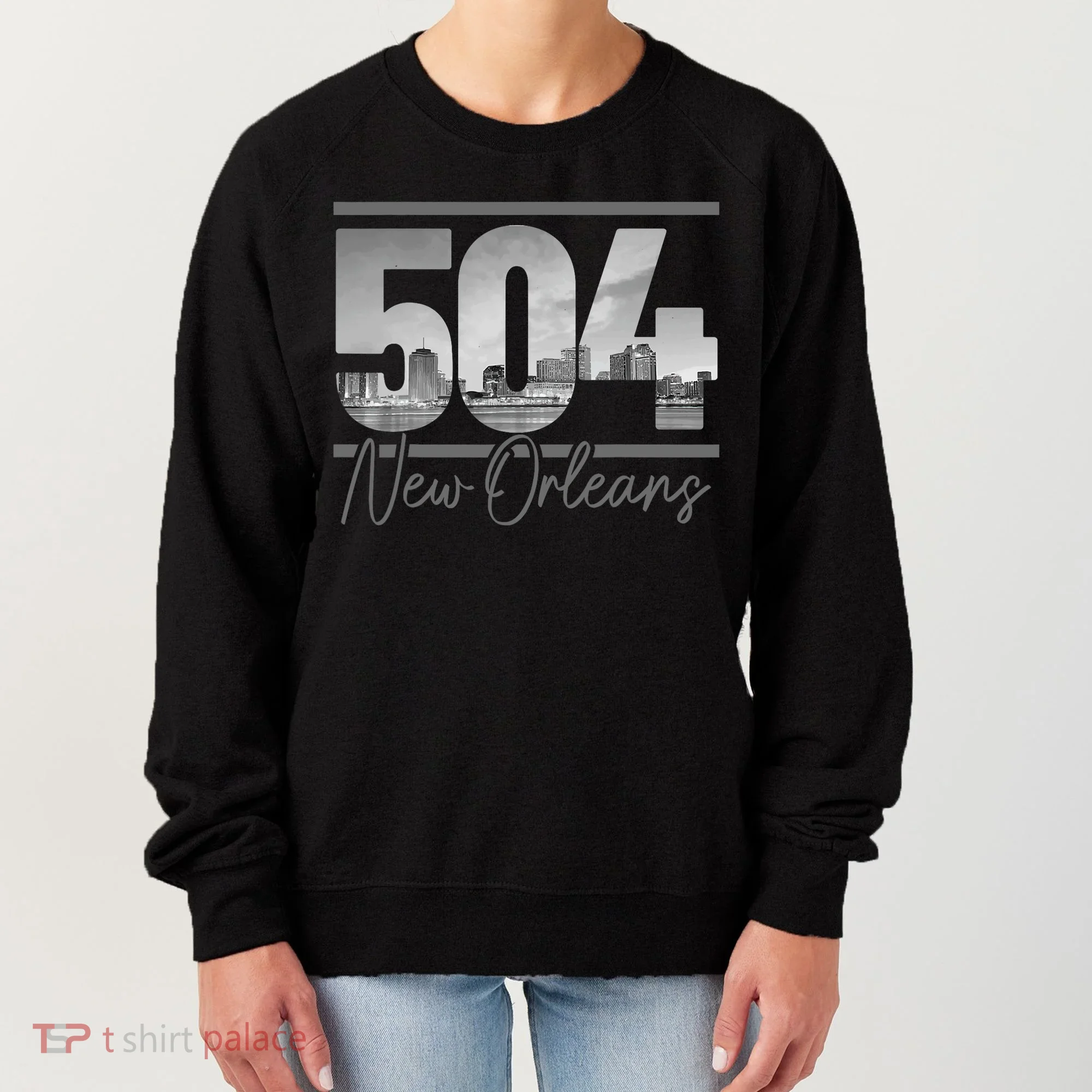 New Orleans 504 Area Code Skyline Louisiana Women's Sweatshirt