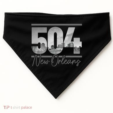 New Orleans 504 Area Code Skyline Louisiana USA-Made Doggie Bandana