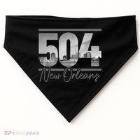 New Orleans 504 Area Code Skyline Louisiana USA-Made Doggie Bandana thumb 0
