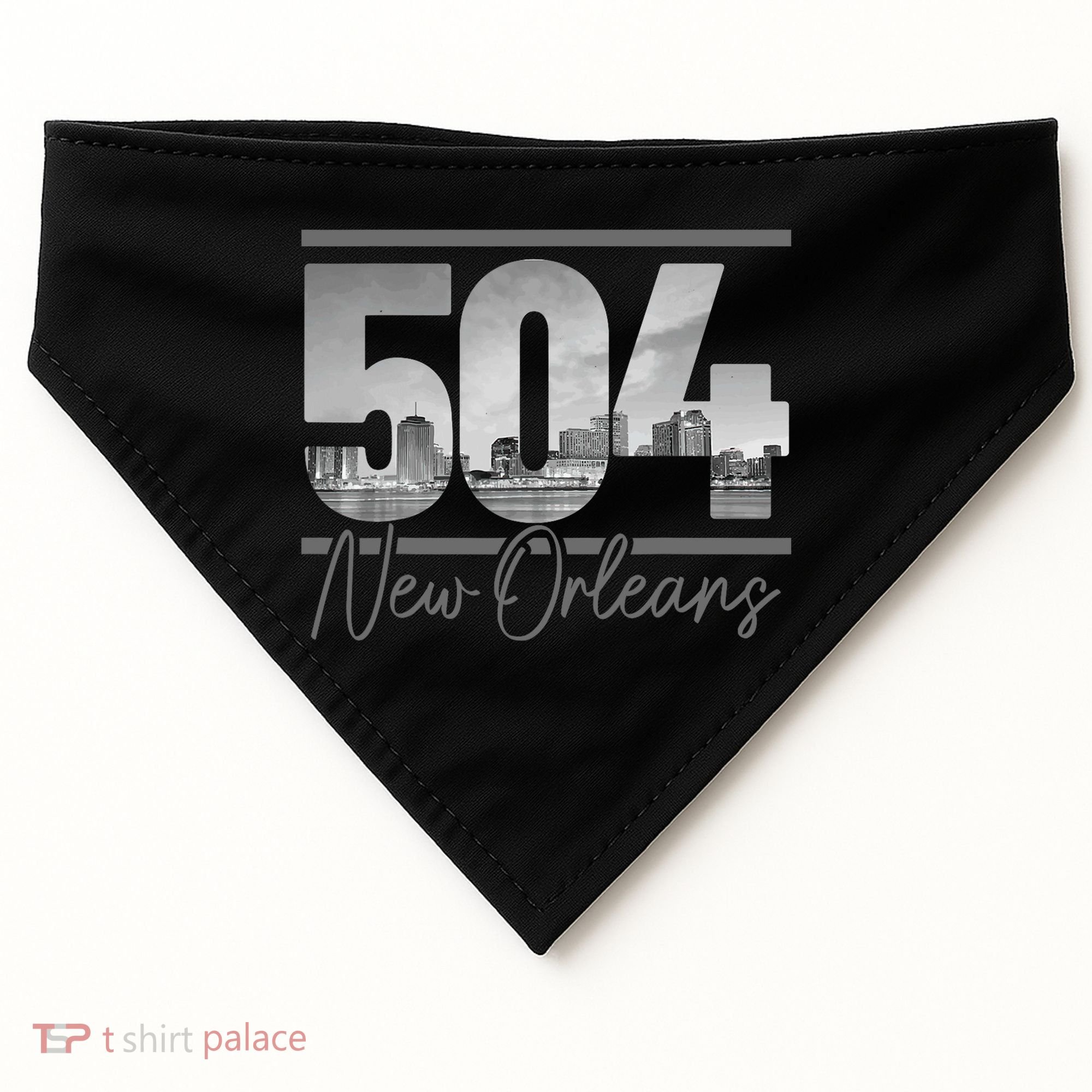 New Orleans 504 Area Code Skyline Louisiana USA-Made Doggie Bandana