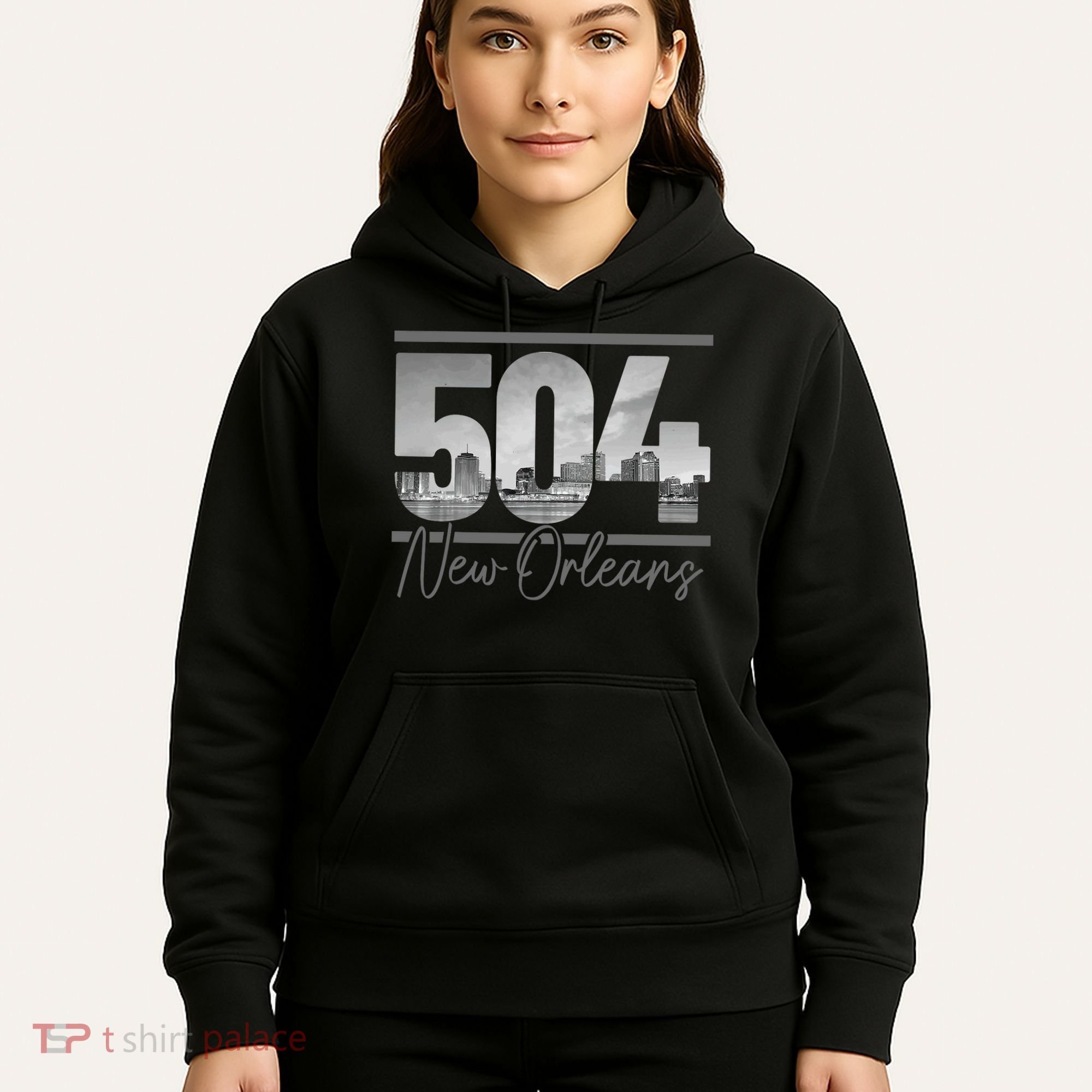 New Orleans 504 Area Code Skyline Louisiana Hoodie