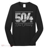 New Orleans 504 Area Code Skyline Louisiana Long Sleeve Shirt thumb 0
