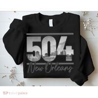 New Orleans 504 Area Code Skyline Louisiana Sweatshirt thumb 2