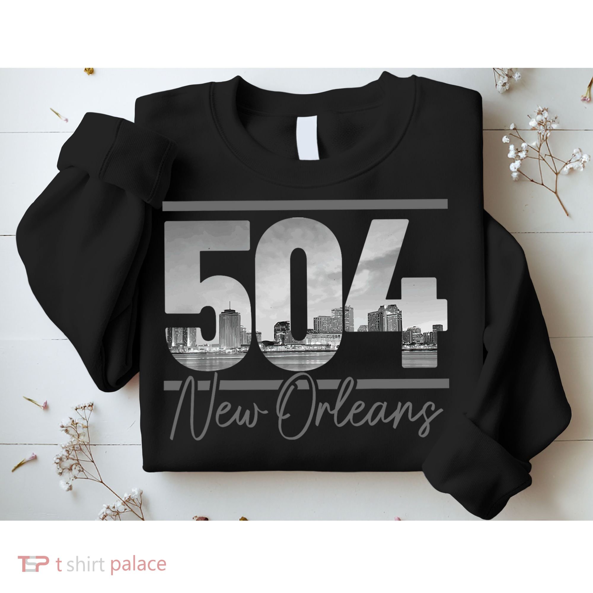 New Orleans 504 Area Code Skyline Louisiana Sweatshirt