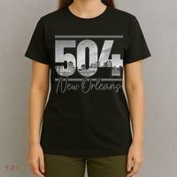 New Orleans 504 Area Code Skyline Louisiana T-Shirt thumb 4