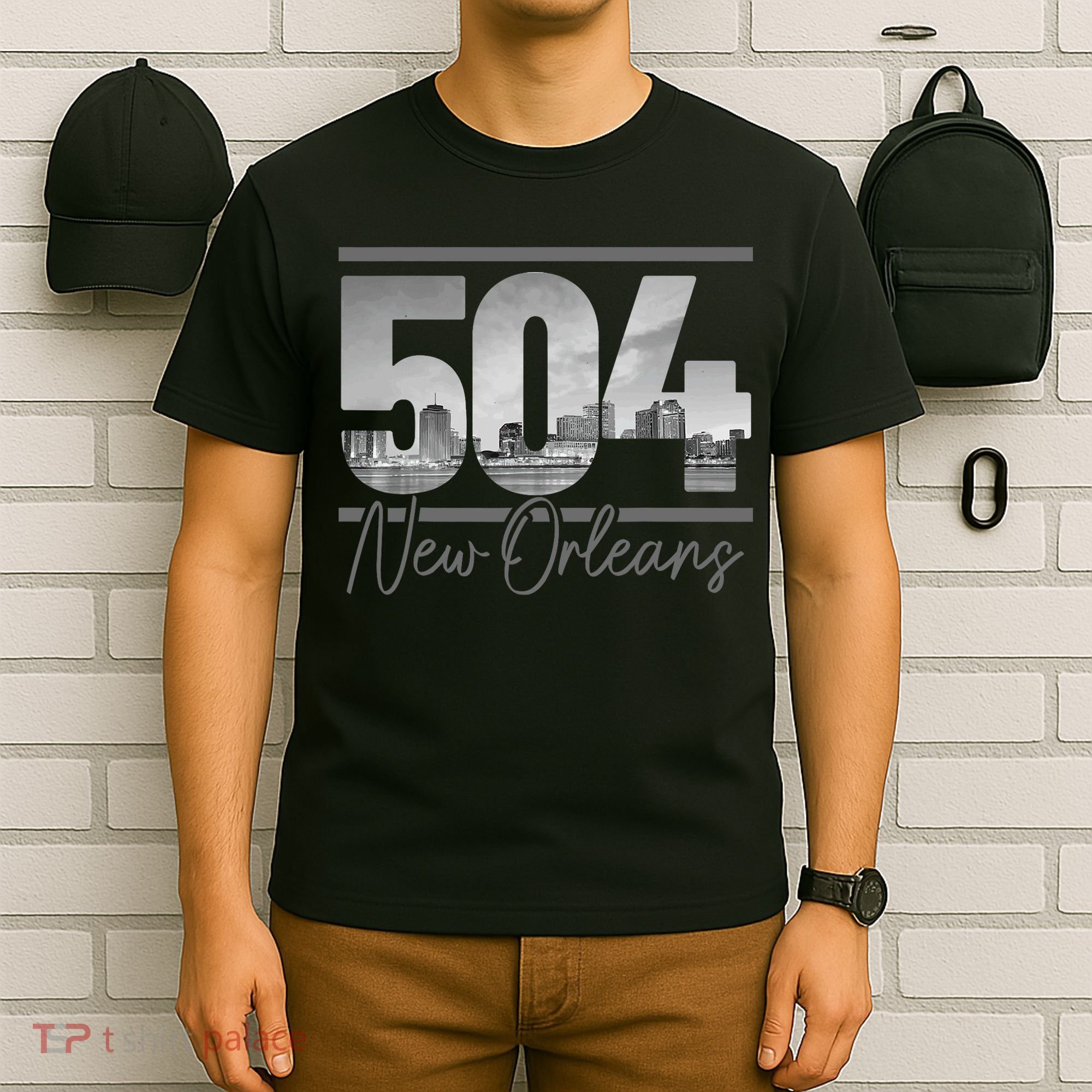 New Orleans 504 Area Code Skyline Louisiana T-Shirt