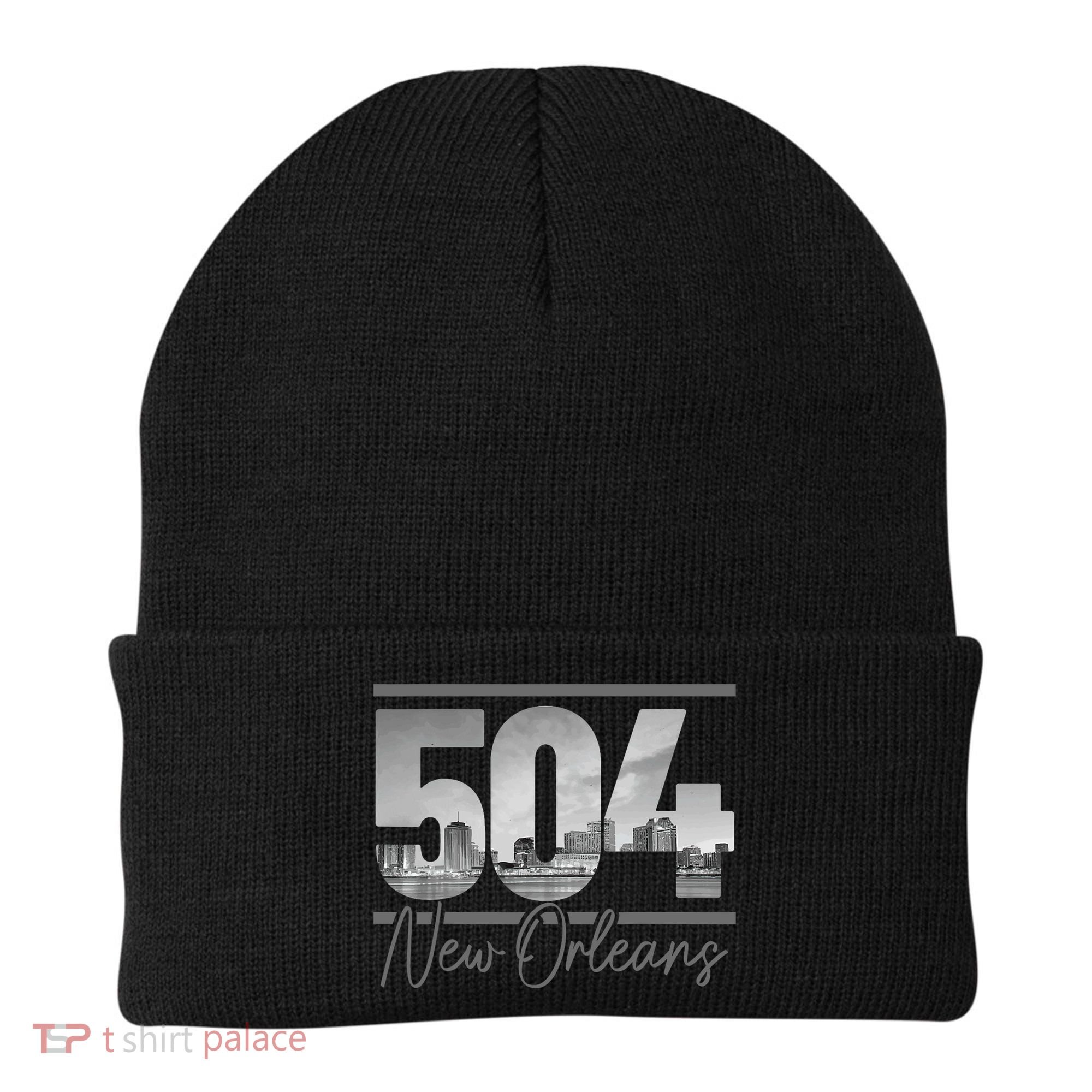 New Orleans 504 Area Code Skyline Louisiana Beanie