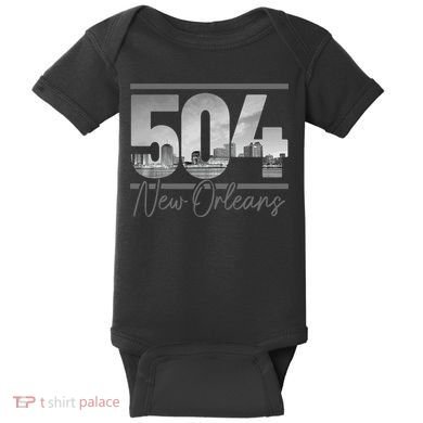 New Orleans 504 Area Code Skyline Louisiana Baby Bodysuit