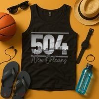New Orleans 504 Area Code Skyline Louisiana Tank Top thumb 4