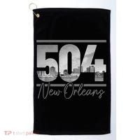 New Orleans 504 Area Code Skyline Louisiana Golf Towel thumb 0