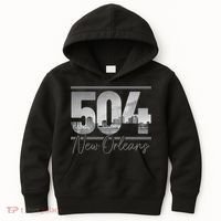 New Orleans 504 Area Code Skyline Louisiana Kids Hoodie thumb 0
