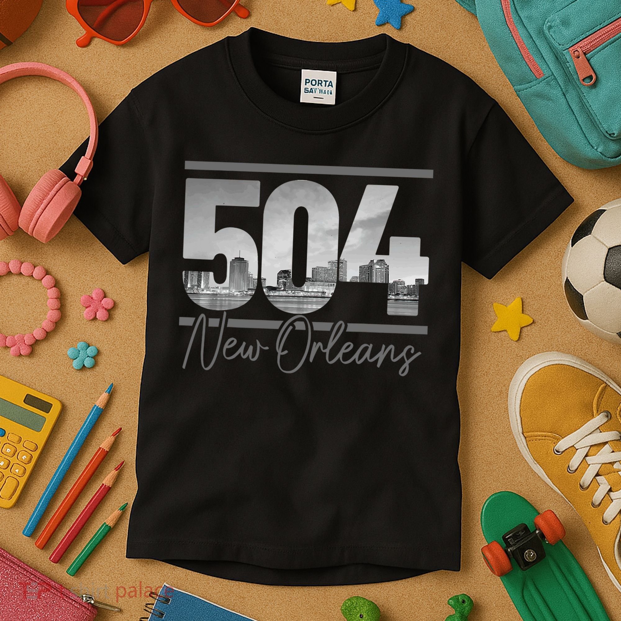 New Orleans 504 Area Code Skyline Louisiana Kids T-Shirt