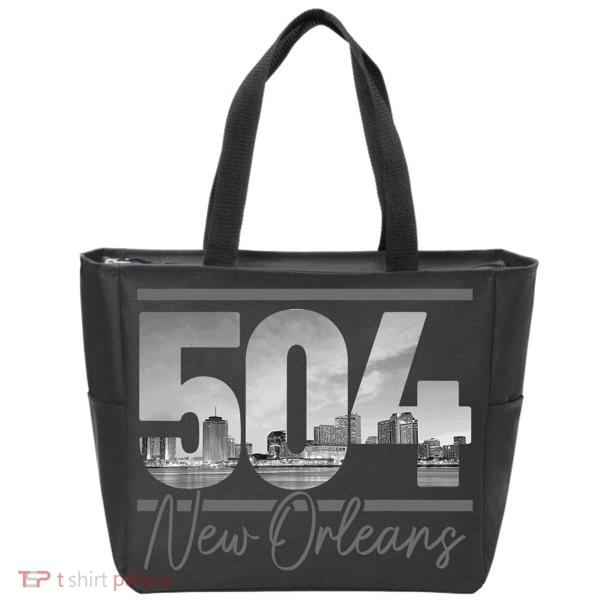 New Orleans 504 Area Code Skyline Louisiana Tote Bag