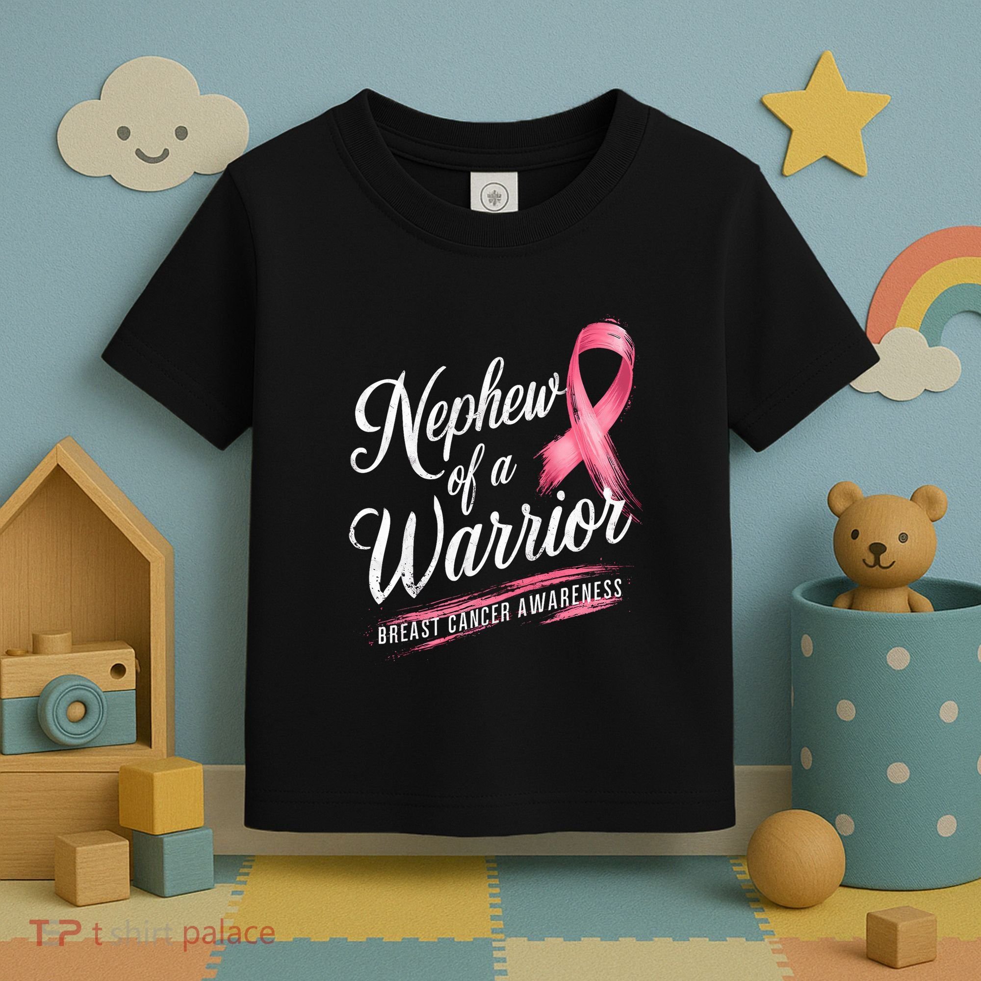 Nephew Of A Warrior Breast Cancer Awareness Toddler T-Shirt