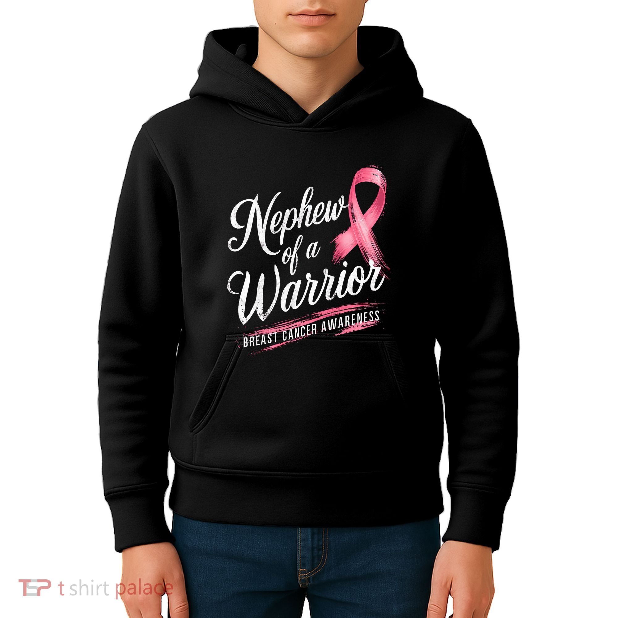 Nephew Of A Warrior Breast Cancer Awareness Kids Hoodie