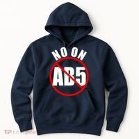 No On AB5 California Truckers Protest Hoodie thumb 0