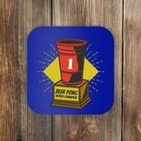 Number One Beer Pong Champion Coaster thumb 0