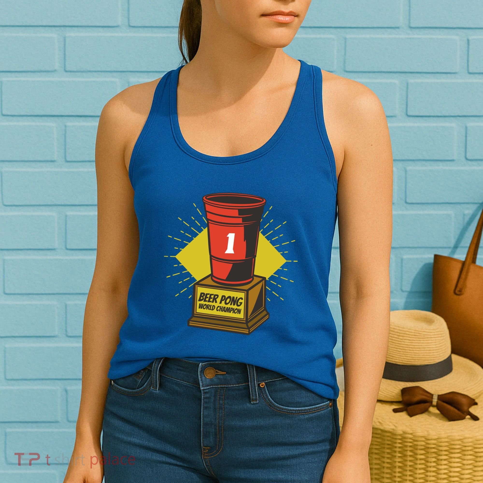 Number One Beer Pong Champion Women's Tank Top