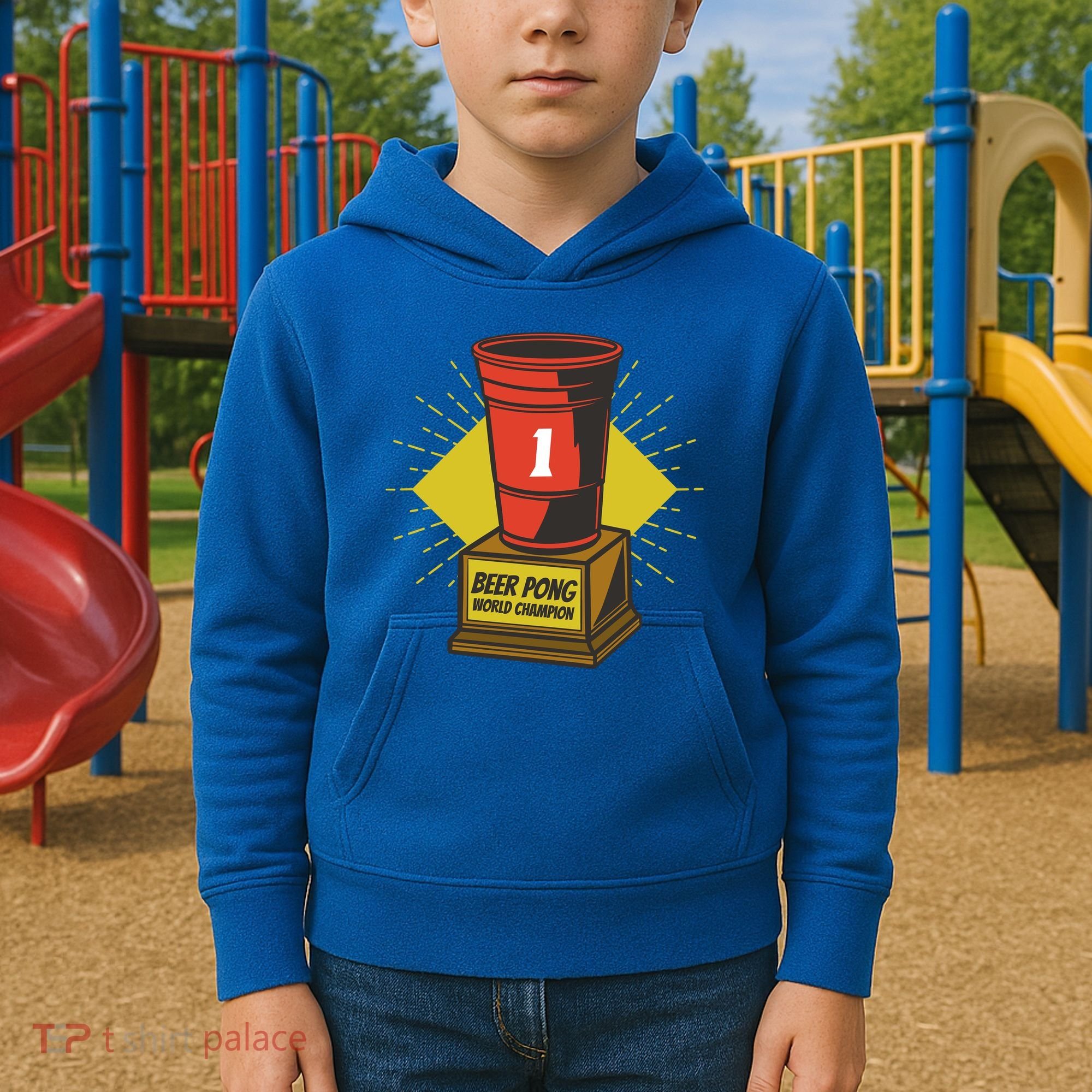Number One Beer Pong Champion Kids Hoodie