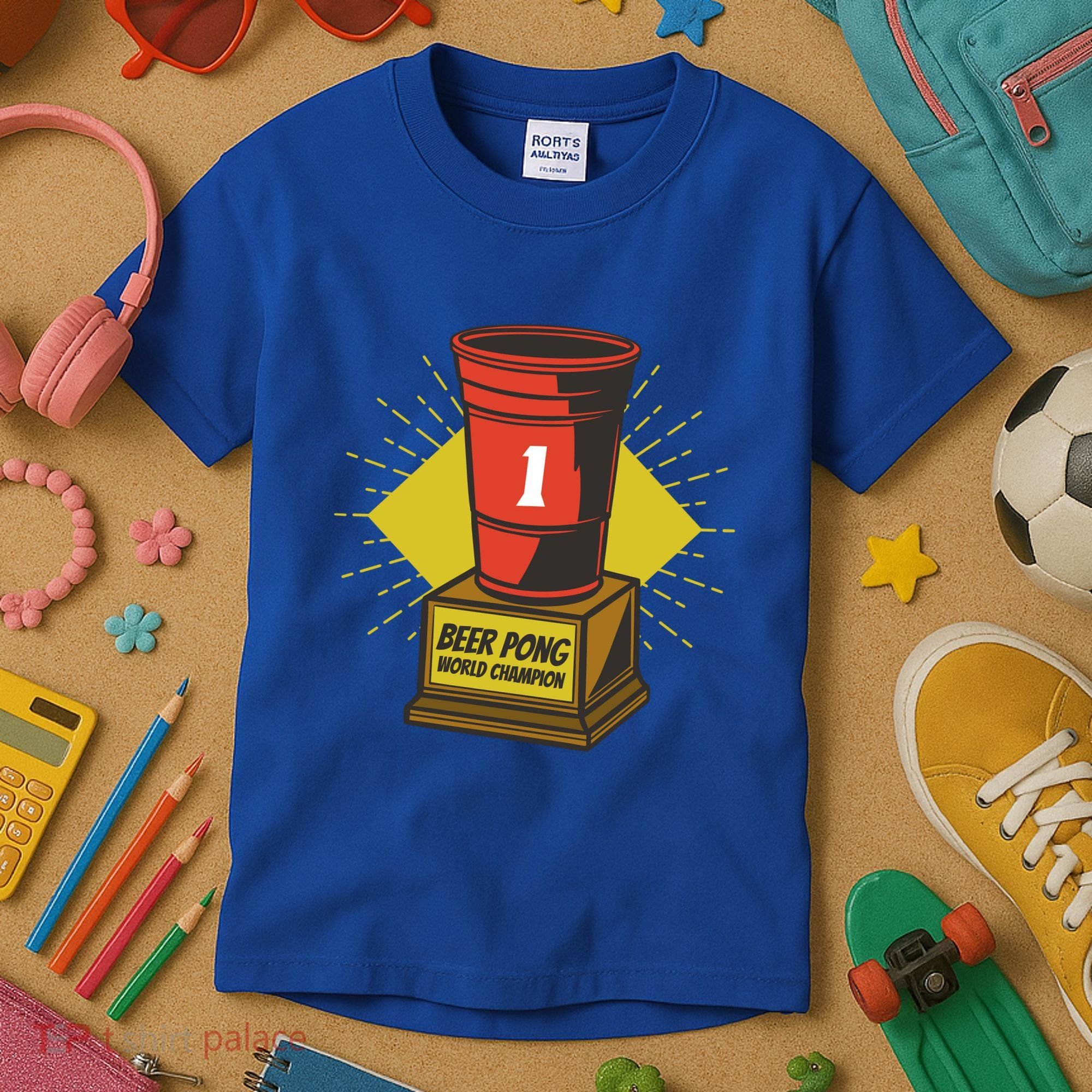 Number One Beer Pong Champion Kids T-Shirt