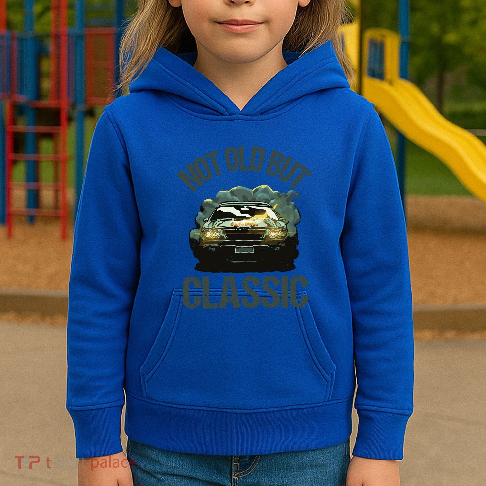 Not Old But Classic Comic Car Auto Racing Sports Lover Gift Kids Hoodie