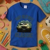 Not Old But Classic Comic Car Auto Racing Sports Lover Gift Kids T-Shirt thumb 3