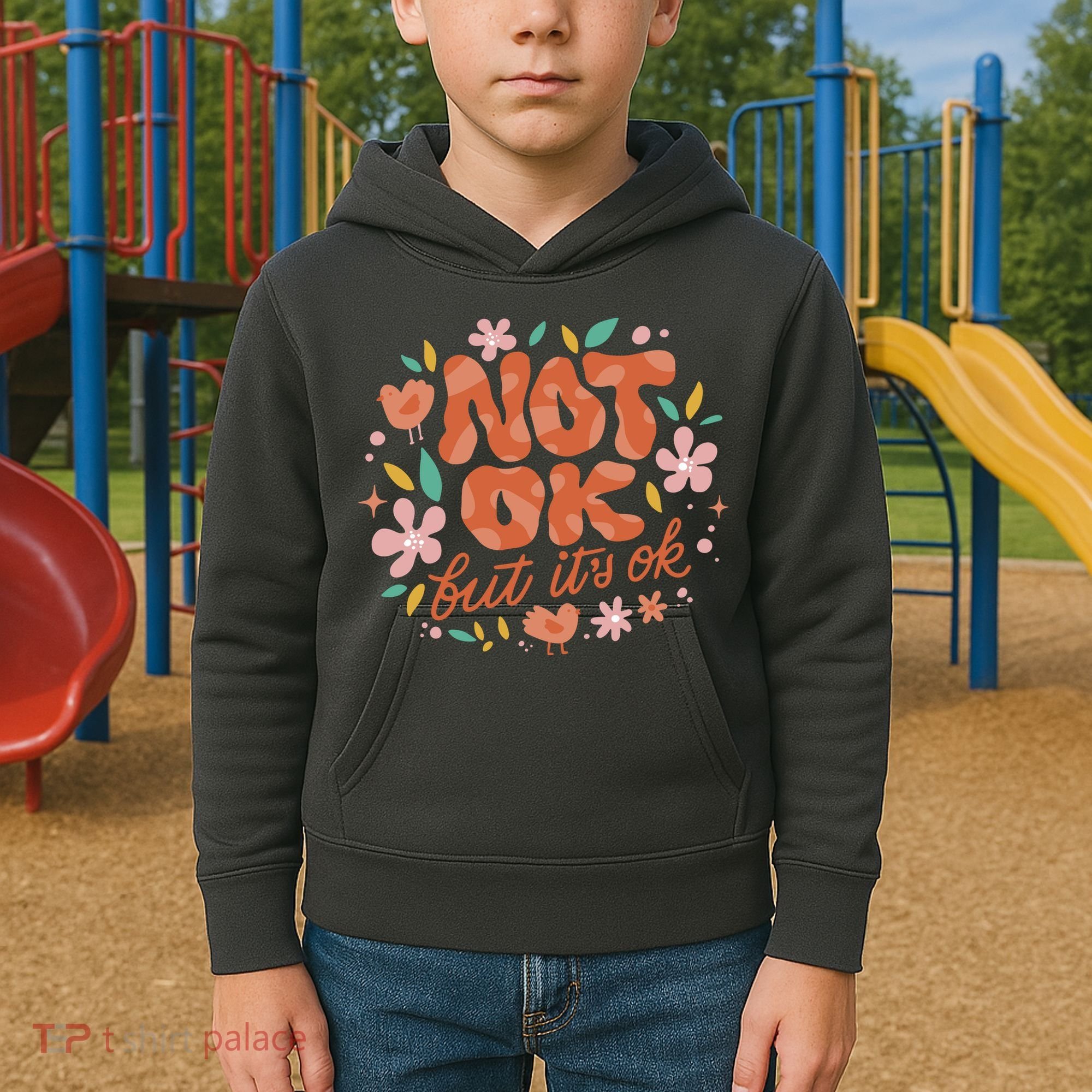 Not Ok But It's Ok Kids Hoodie